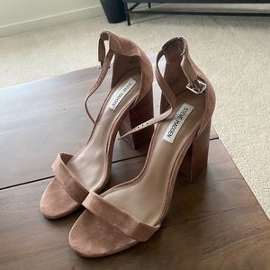 STEVE MADDEN NUDE CHUNKY HEELS
